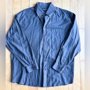 Oscar de la Renta 90s Menswear Grey Shirt Part Silk - Classic Fit Size Large